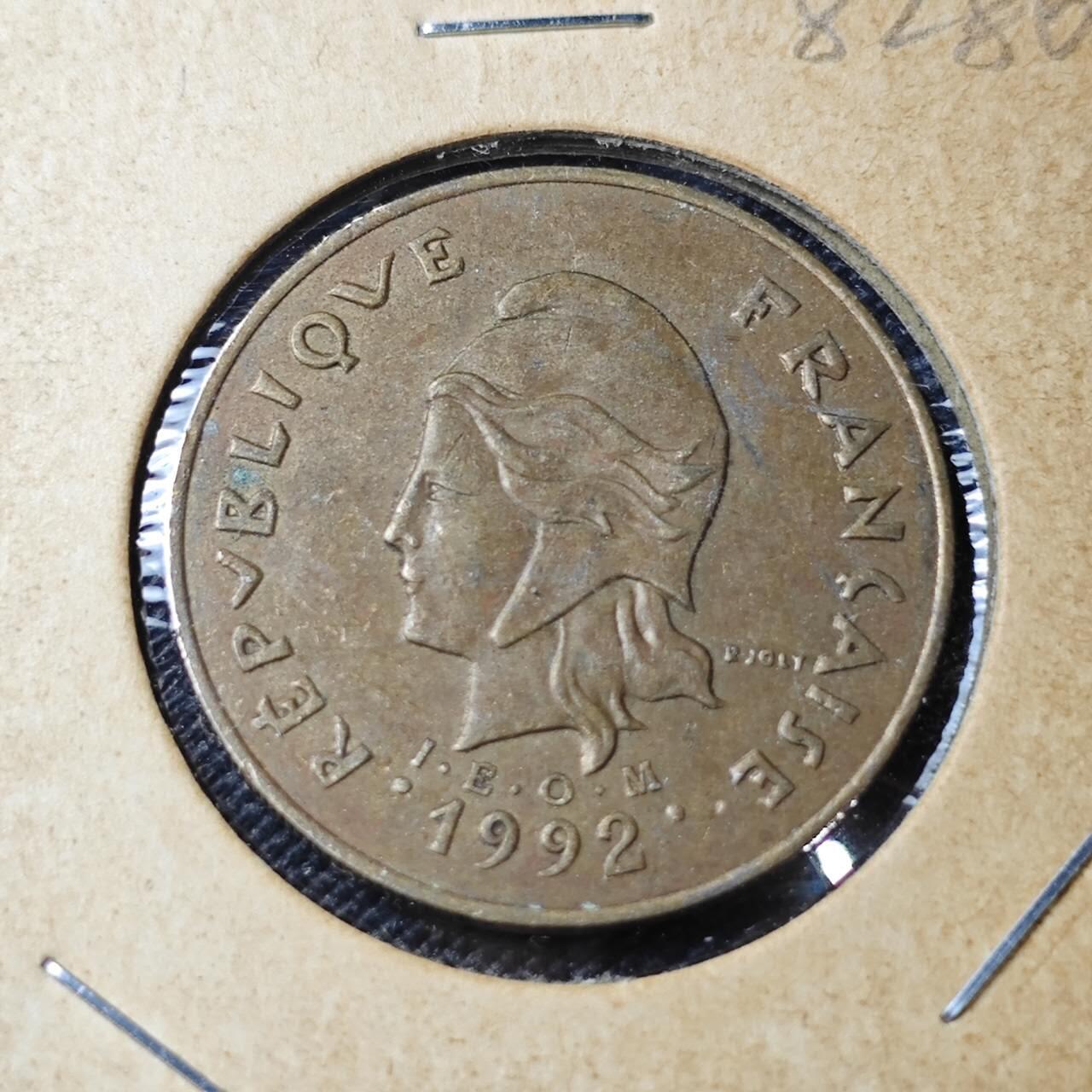 KK钱币收藏小铺 第382期  2月预留时间 周末发货   1992新喀里多尼亚100法郎