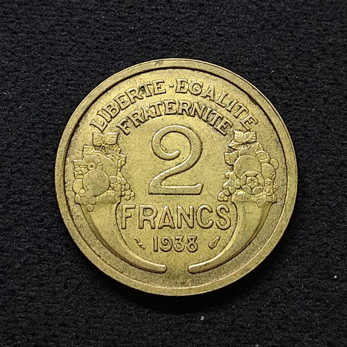 【全场包邮】纯粹捡漏拍486场（免费代拍第23场） 法国1938年花冠女神2法郎