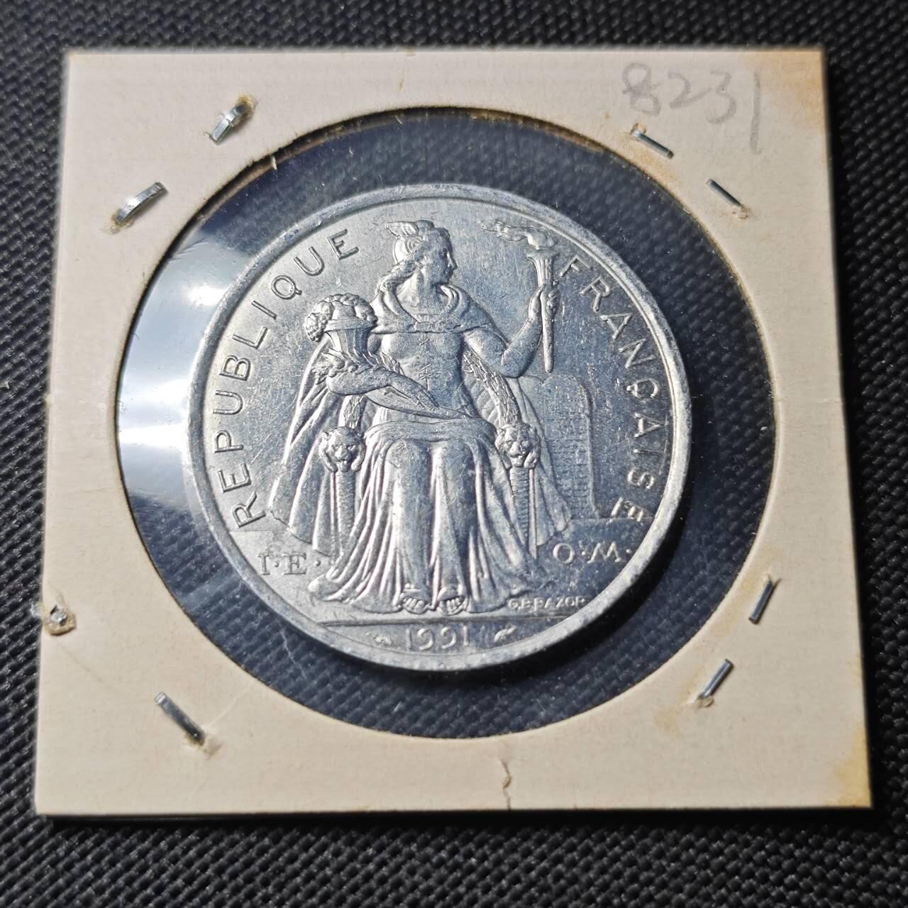 KK钱币收藏小铺 第382期  2月预留时间 周末发货  1991新喀里多尼亚5法郎