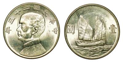 中贸圣佳2025年秋季拍卖会 众妙 - 民国二十三年（1934年） 孙中山像壹圆银币