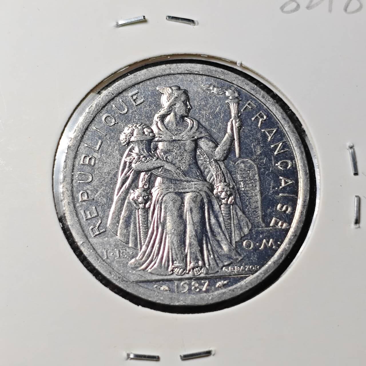 KK钱币收藏小铺 第382期  2月预留时间 周末发货  1987新喀里多尼亚2法郎