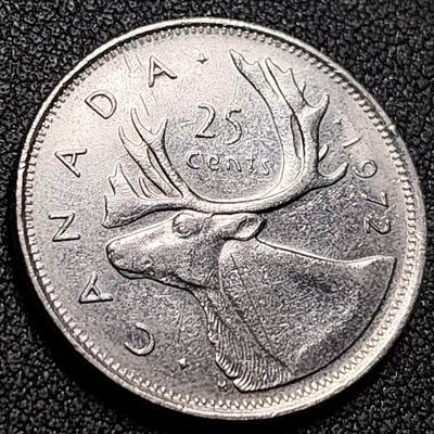 泉币菌-第148场-精品福利场 - 高币值 加拿大1972年1/4加拿大元 伊丽莎白二世 驯鹿 24mm 
