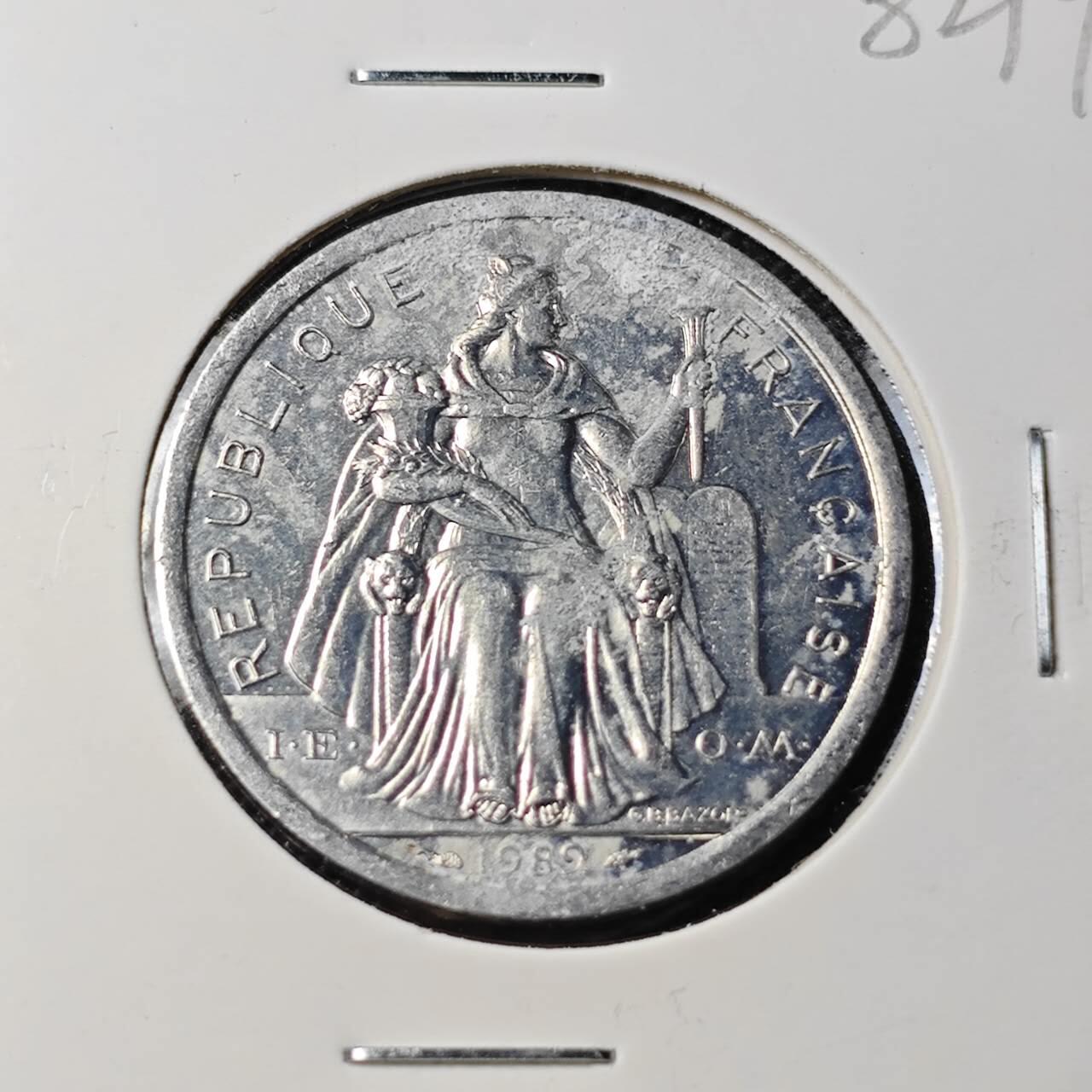 KK钱币收藏小铺 第382期  2月预留时间 周末发货  1989新喀里多尼亚2法郎