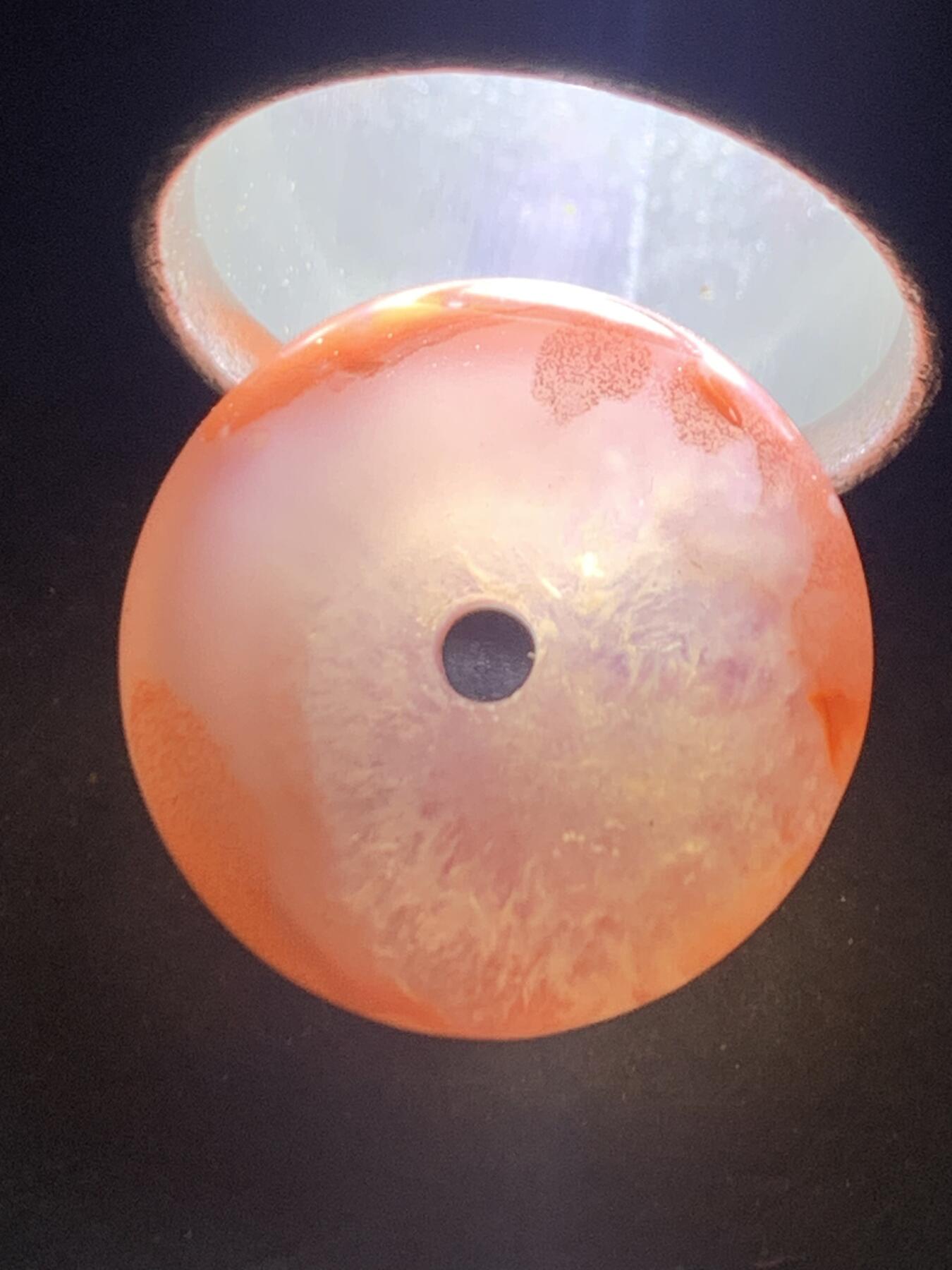 精美川料南红玛瑙冰飘柿子红小平安扣一个，