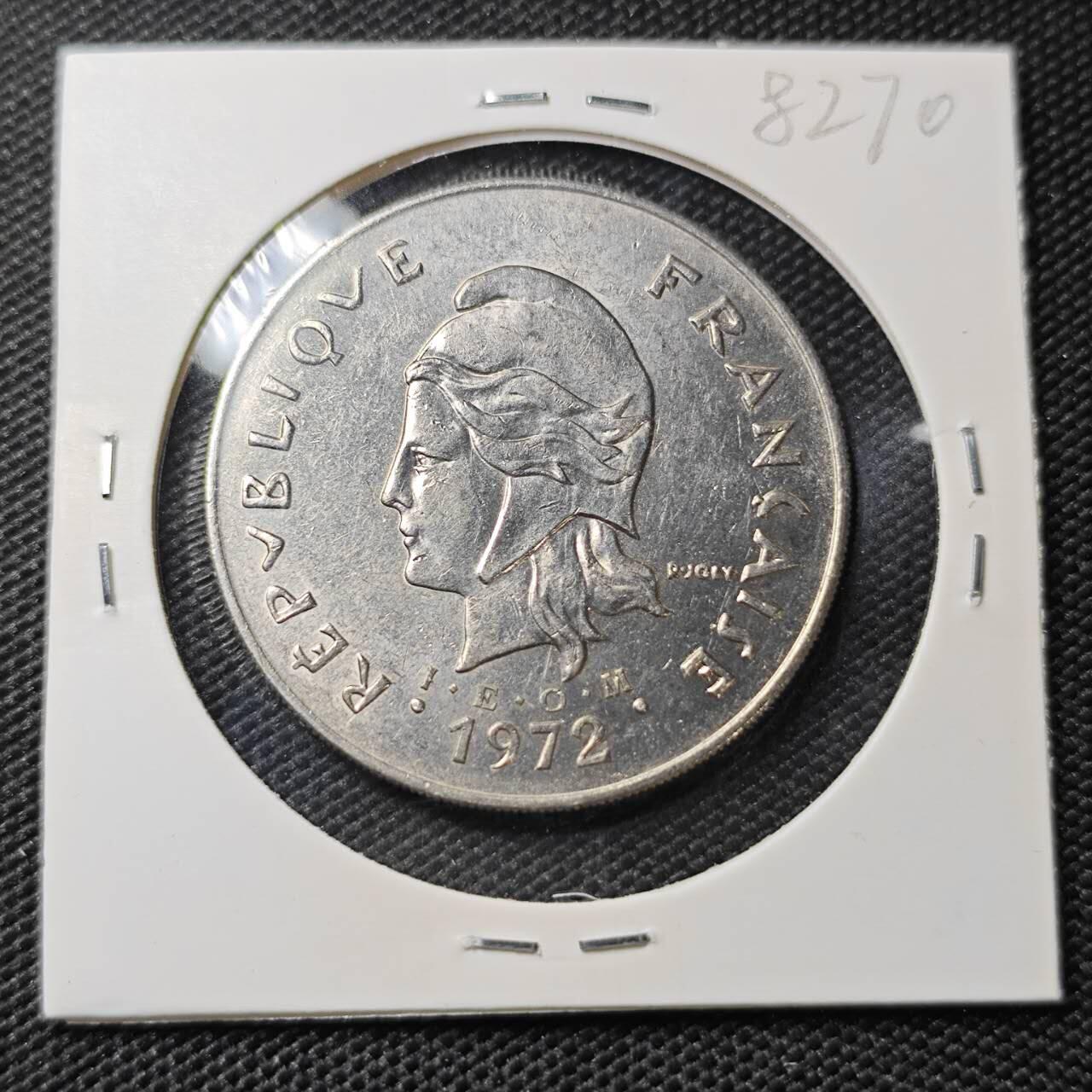 KK钱币收藏小铺 第382期  2月预留时间 周末发货 11972新喀里多尼亚50法郎