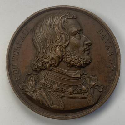 掌中浮雕-藏着的欧洲第046场 - 1822年法国历史人物皮埃尔·杜·特拉伊·德·贝亚德铜章，41mm