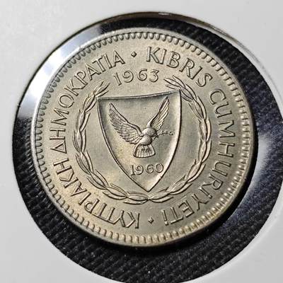 KK钱币收藏小铺 第381期  2月预留时间 周末发货 -  1963塞浦路斯50分 好品