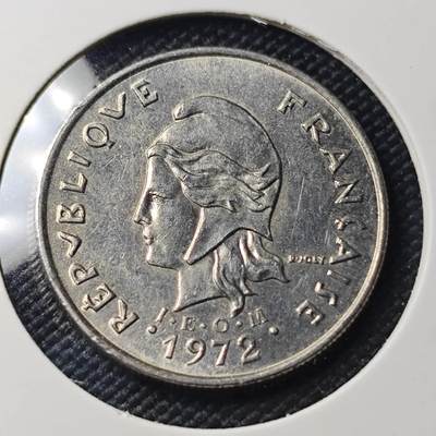 KK钱币收藏小铺 第382期  2月预留时间 周末发货 - 1972新喀里多尼亚10法郎