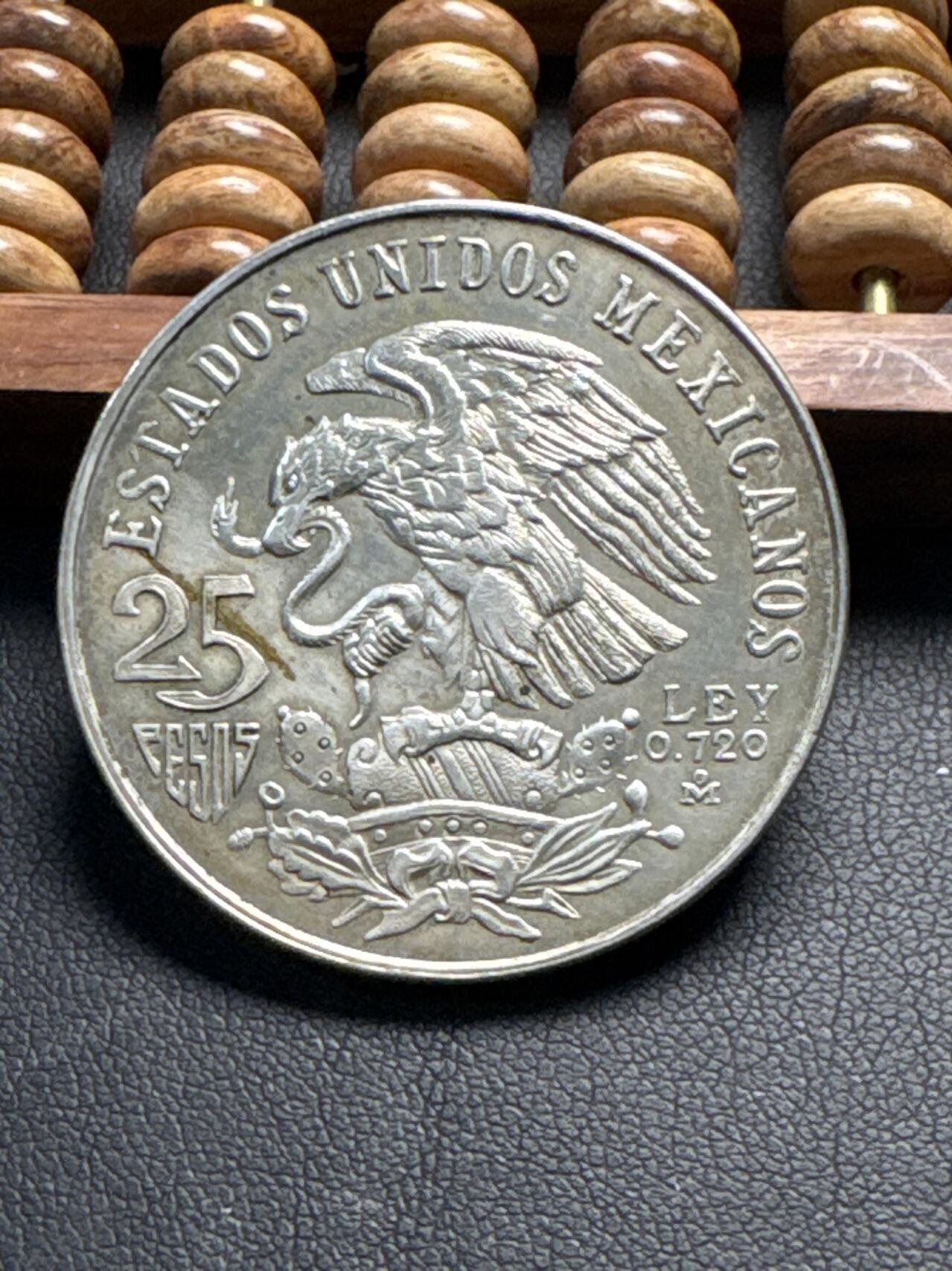 ❤️【币观天下】❤️ 第335期钱币拍卖- 2025.12.19周五晚上6点半场-长期征集拍品 墨西哥1968年25比索奥运会纪念银币