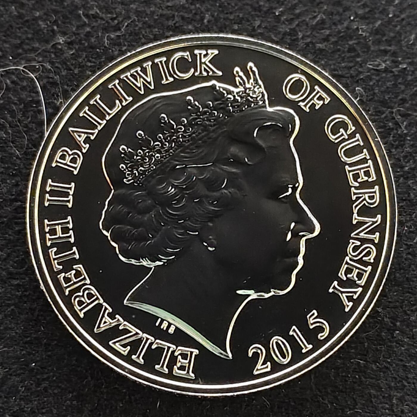 【全场包邮】纯粹捡漏拍486场（免费代拍第23场） 根西2015年5镑欧洲胜利日70周年克朗型纪念币