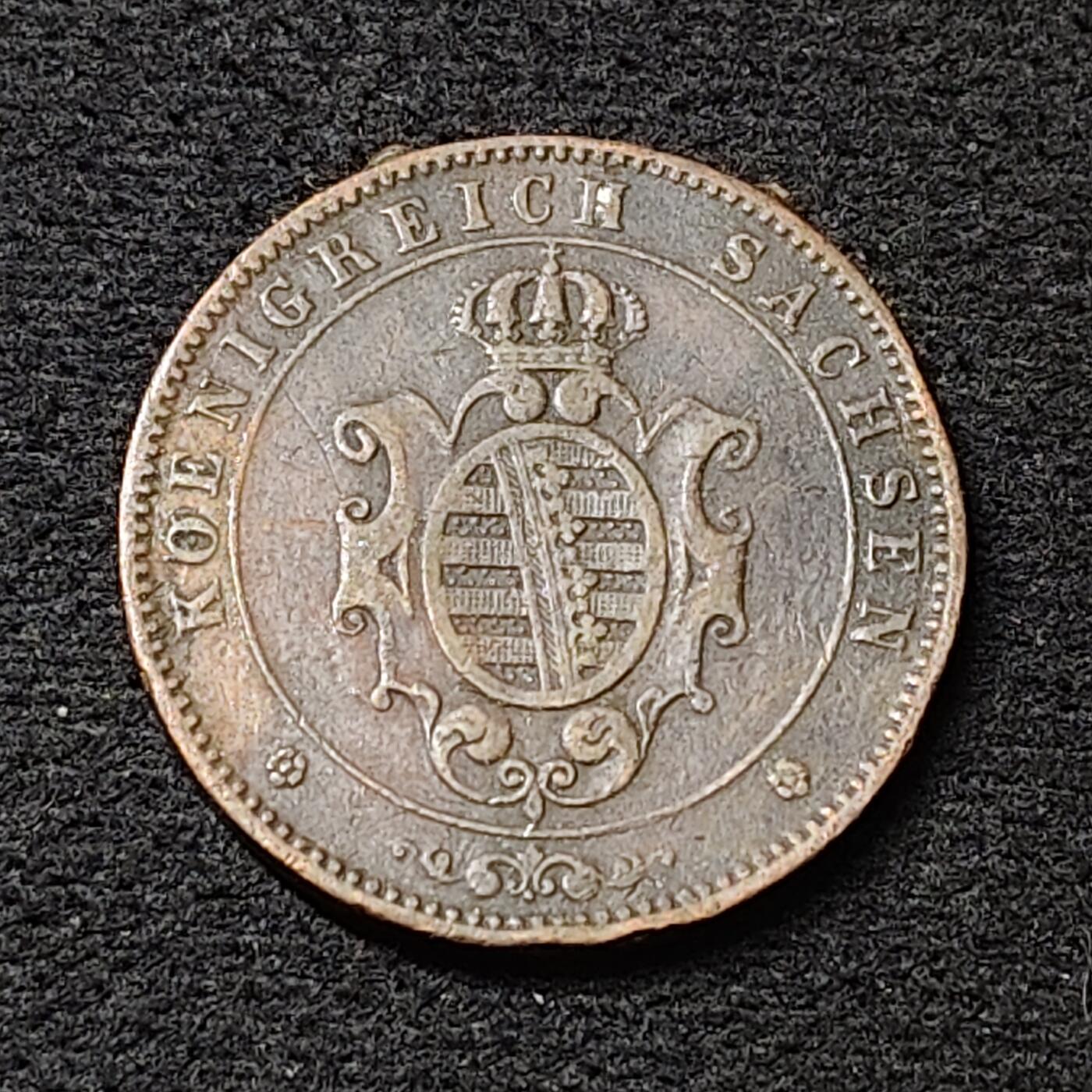 【全场包邮】纯粹捡漏拍486场（免费代拍第23场） 德国萨克森1862年5芬尼铜币-拆镶