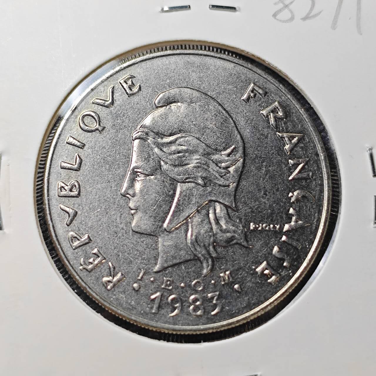 KK钱币收藏小铺 第382期  2月预留时间 周末发货  1983新喀里多尼亚50法郎