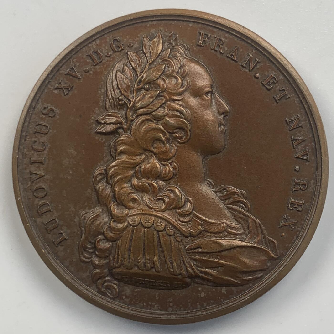 掌中浮雕-藏着的欧洲第046场 1721年法国路易十五铜章，41.5mm，后铸