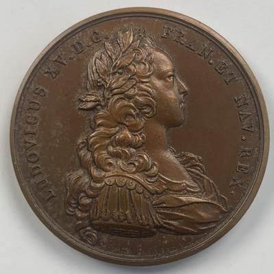 掌中浮雕-藏着的欧洲第046场 - 1721年法国路易十五铜章，41.5mm，后铸