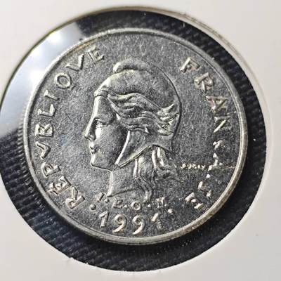 KK钱币收藏小铺 第382期  2月预留时间 周末发货 -  1991新喀里多尼亚10法郎