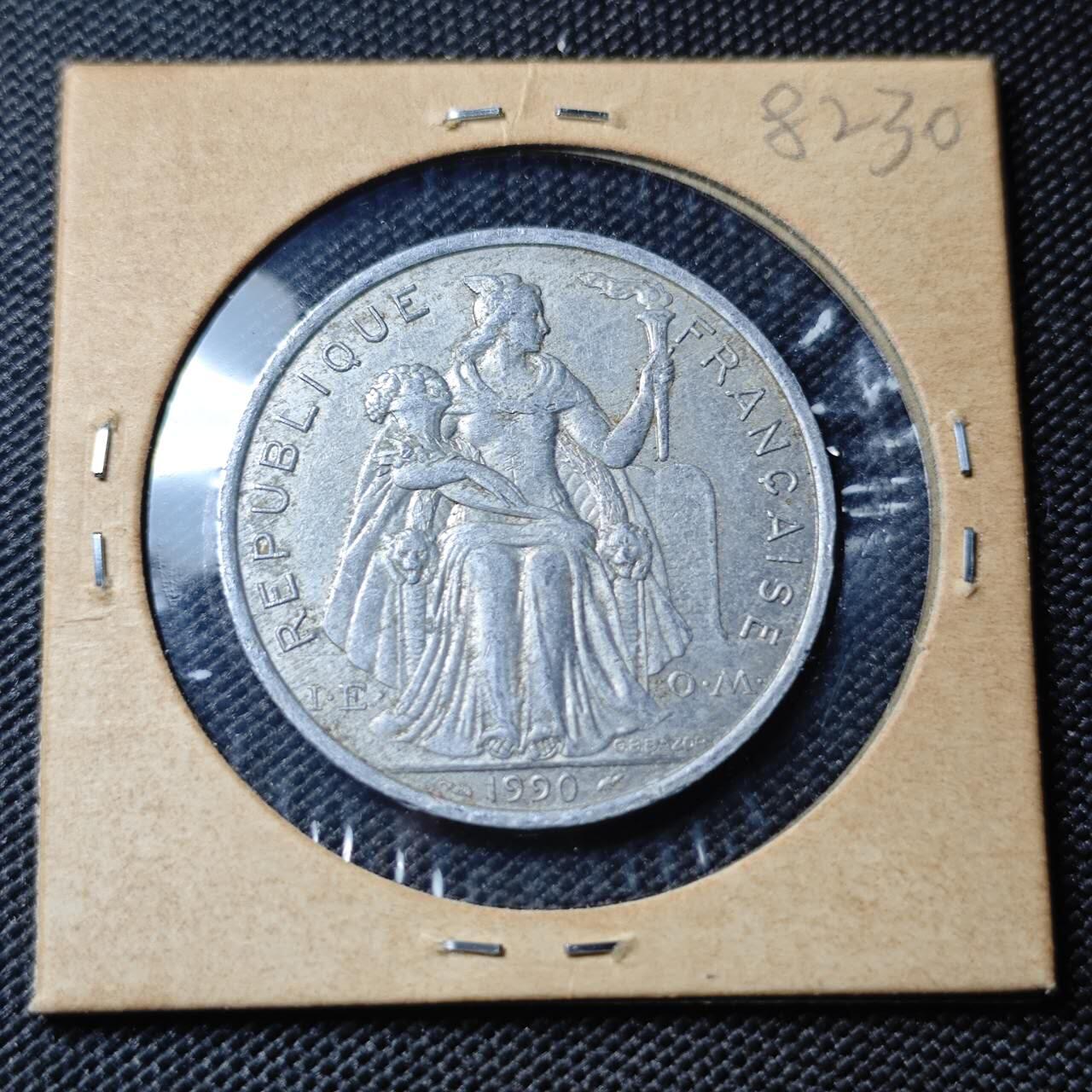 KK钱币收藏小铺 第382期  2月预留时间 周末发货 1990新喀里多尼亚5法郎