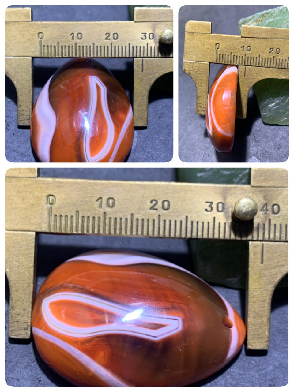 黑红白三色川料南红玛瑙吊坠一个，