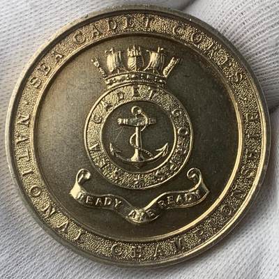 掌中浮雕-藏着的欧洲第046场 - 1947年英国海军警官国家冠军赛获奖镀金银章，38.3mm，35.5g