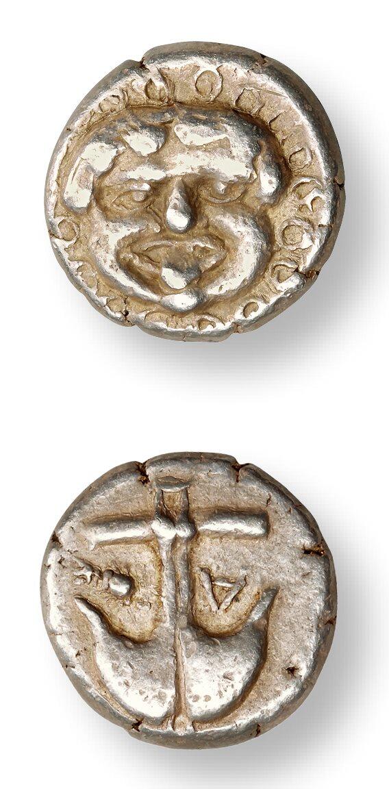 中贸圣佳2025年秋季拍卖会 众妙 公元前5世纪 古希腊色雷斯阿波罗尼亚蛇发女妖美杜莎一德拉克马银币