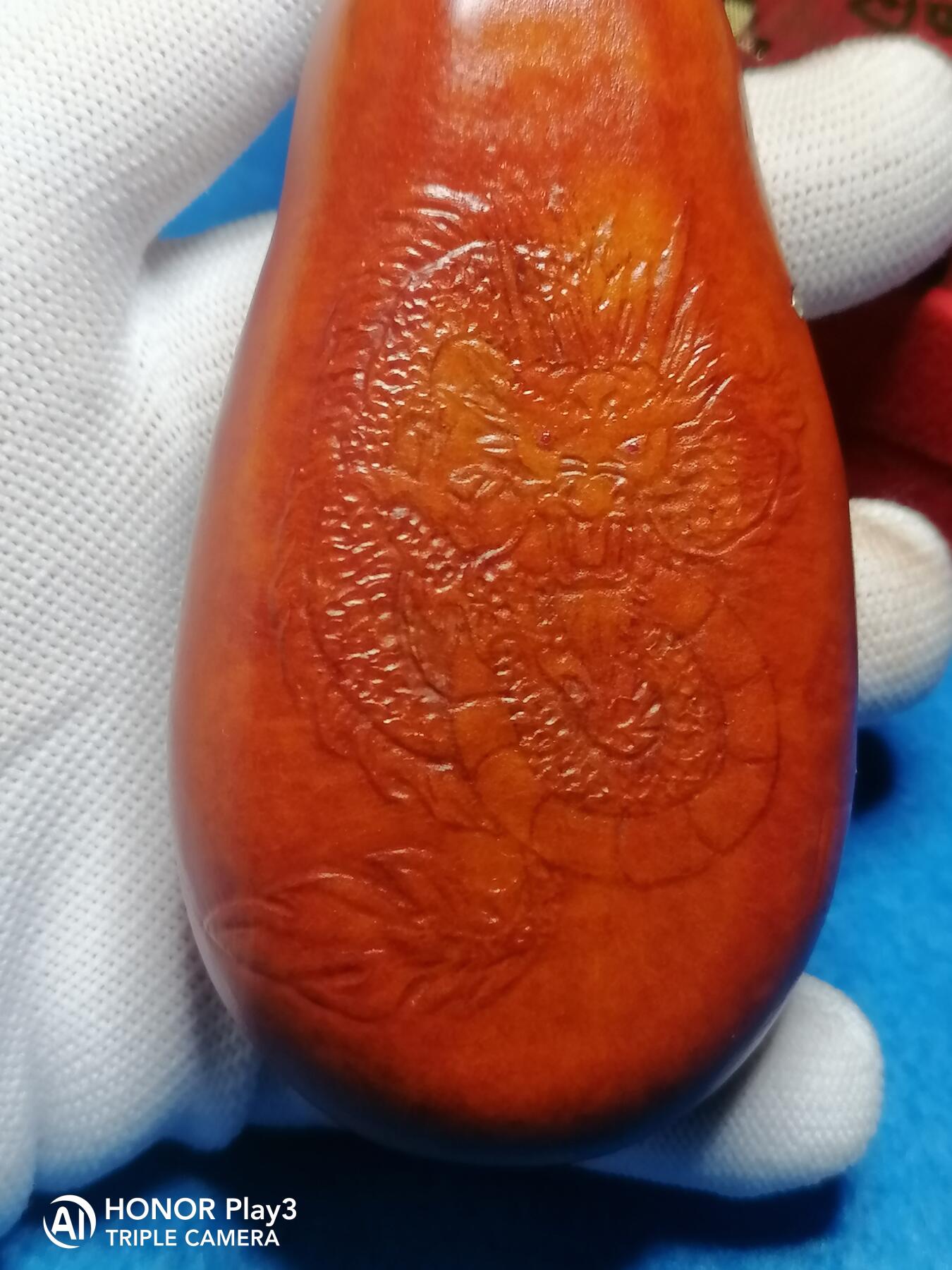 纯手工压花钟馗北斗龙葫芦把件