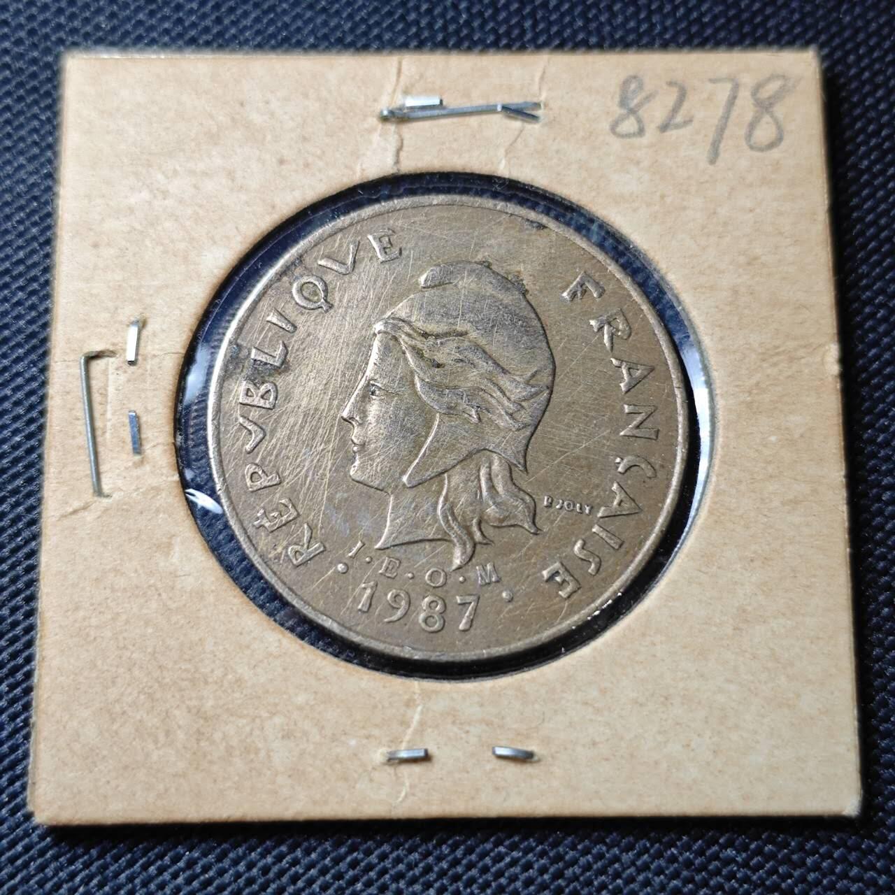 KK钱币收藏小铺 第382期  2月预留时间 周末发货   1987新喀里多尼亚100法郎