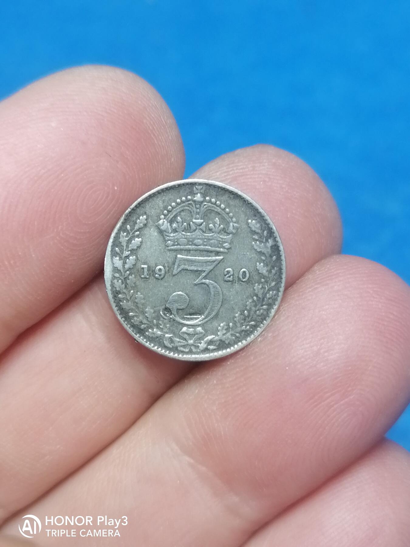 英殖1920三便士银币（6105）