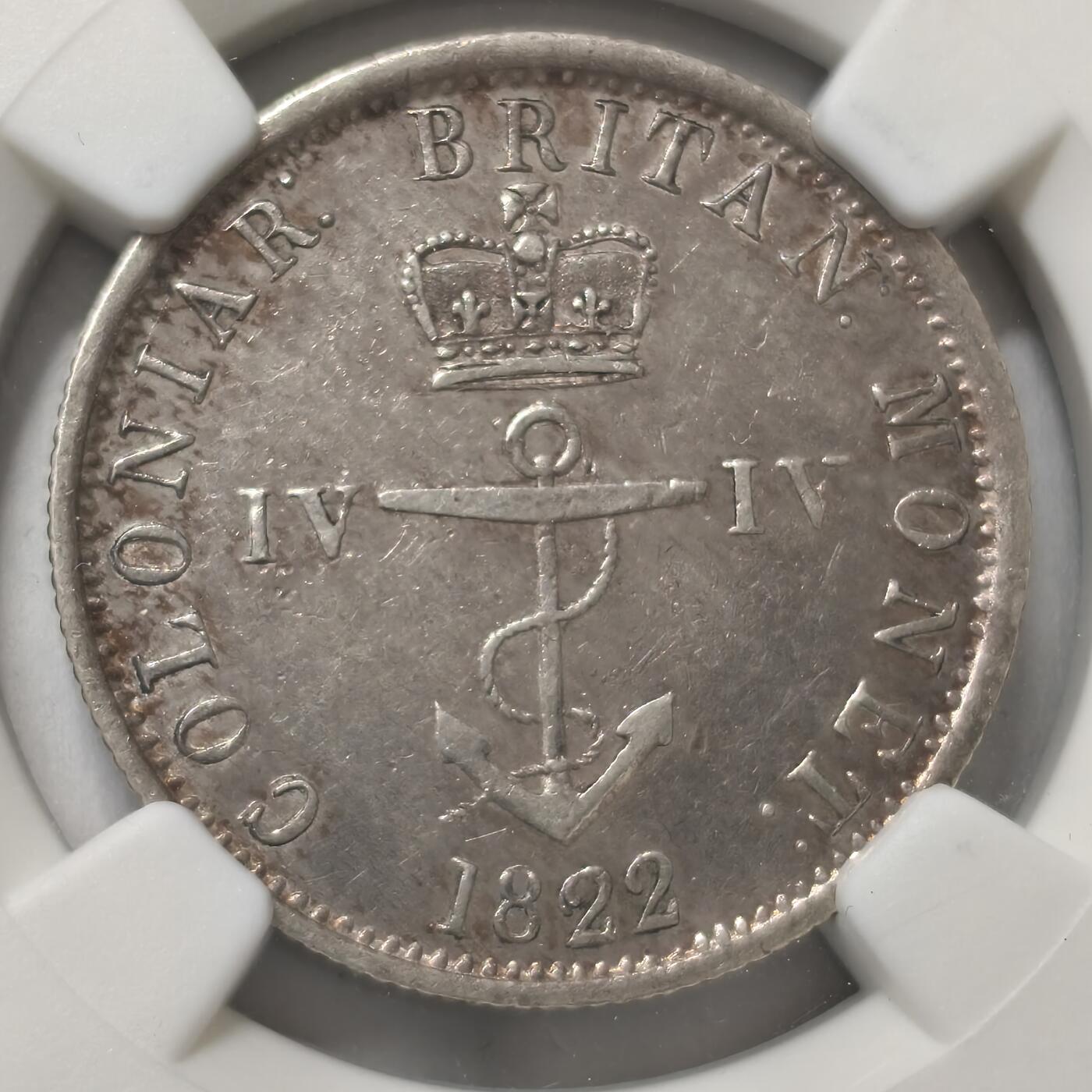 老蟹的宝藏🏴‍☠️ V NGC AU50 英属西印度1822年1/4元