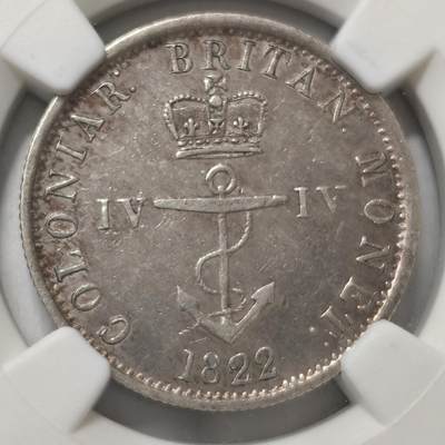 老蟹的宝藏🏴‍☠️ V - NGC AU50 英属西印度1822年1/4元