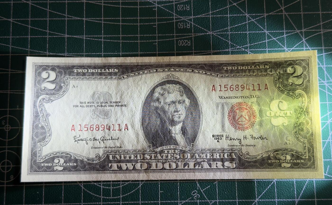 【礼羽收藏】🌏世界钱币拍卖第116期 63年红印2美元首发unc品相