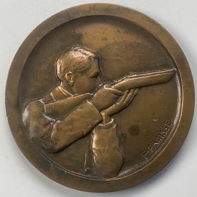 掌中浮雕-藏着的欧洲第046场 - 法国射击协会铜章，50mm，57.4g