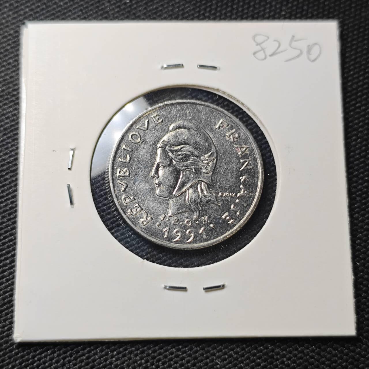 KK钱币收藏小铺 第382期  2月预留时间 周末发货  1991新喀里多尼亚10法郎