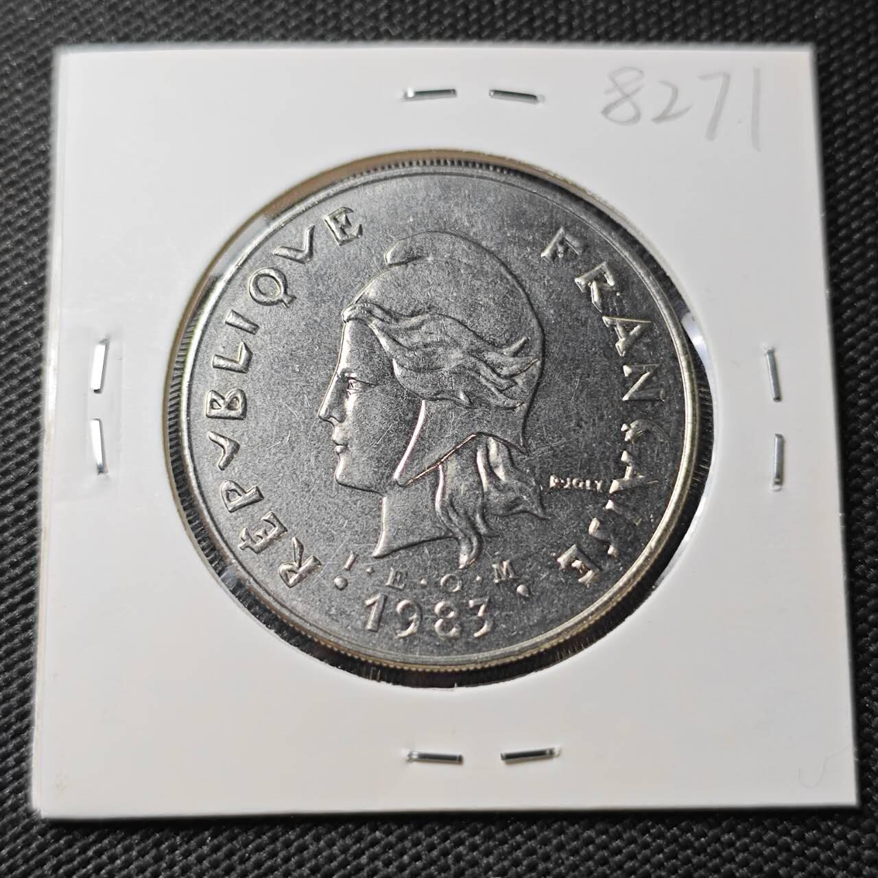 KK钱币收藏小铺 第382期  2月预留时间 周末发货  1983新喀里多尼亚50法郎