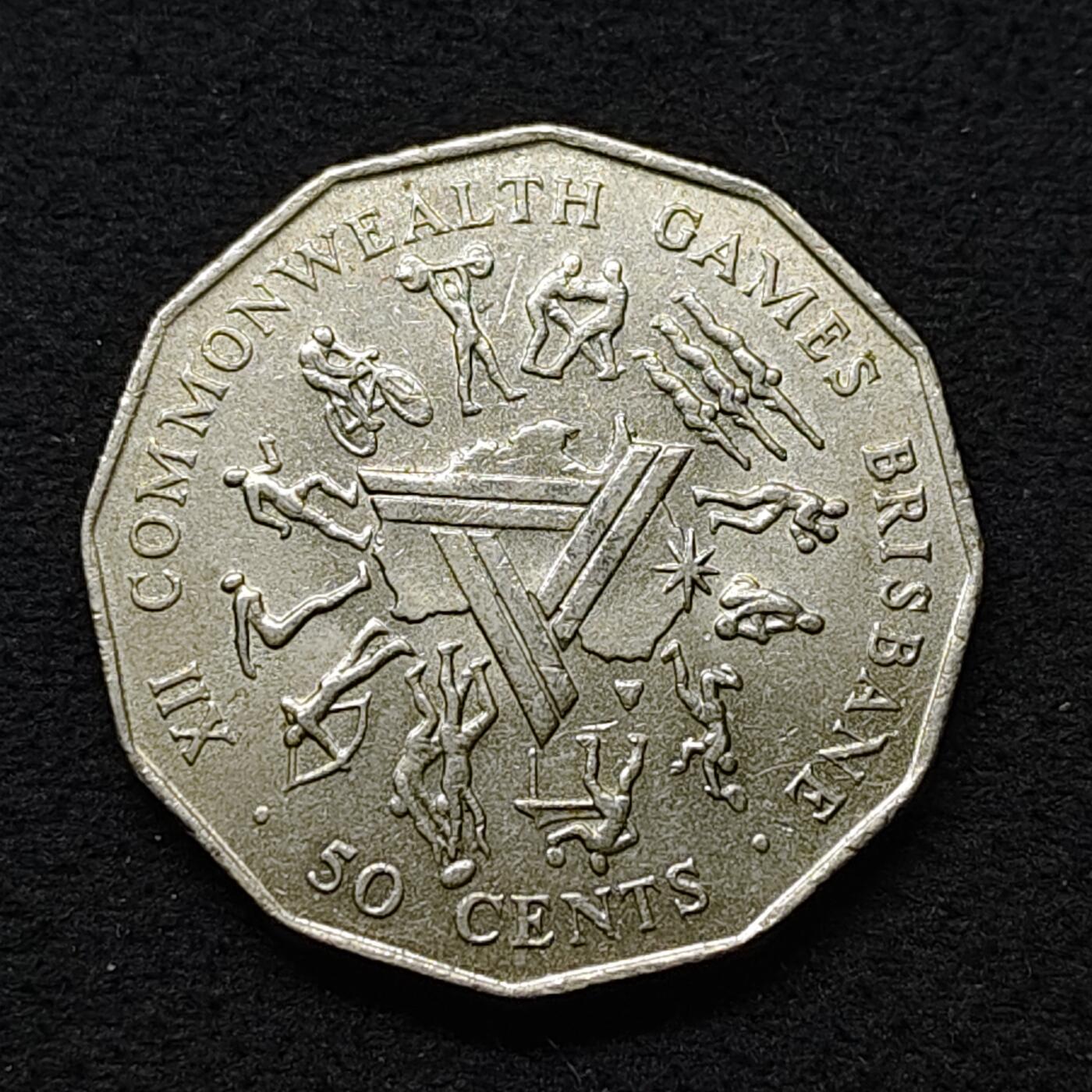 【全场包邮】纯粹捡漏拍486场（免费代拍第23场） 澳大利亚1982年50分布里斯班英联邦运动会纪念币