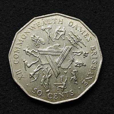【全场包邮】纯粹捡漏拍486场（免费代拍第23场） - 澳大利亚1982年50分布里斯班英联邦运动会纪念币