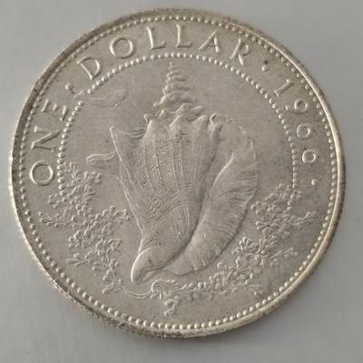 老蟹的宝藏🏴‍☠️ V - 巴哈马1966年1元银币Silver (.800) (Copper .200) Weight	18.1437 g