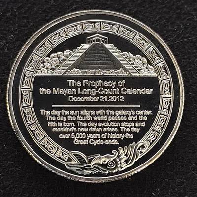 【全场包邮】纯粹捡漏拍486场（免费代拍第23场） - 【纪念章】墨西哥玛雅预言世界大灭亡镀银克朗型纪念章