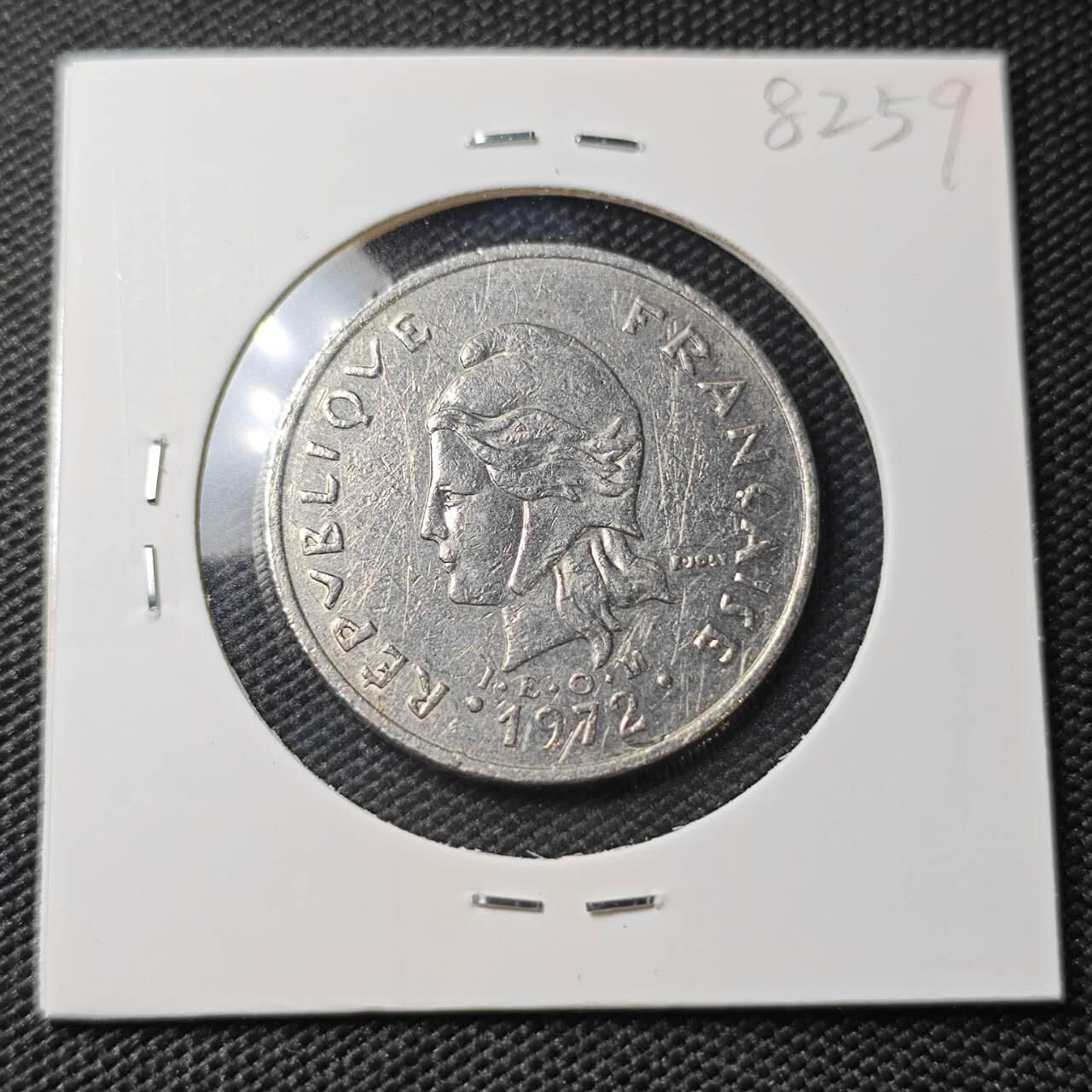 KK钱币收藏小铺 第382期  2月预留时间 周末发货  1972新喀里多尼亚20法郎