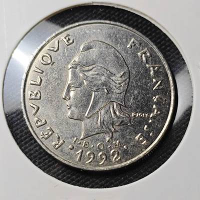 KK钱币收藏小铺 第382期  2月预留时间 周末发货 - 1992新喀里多尼亚20法郎