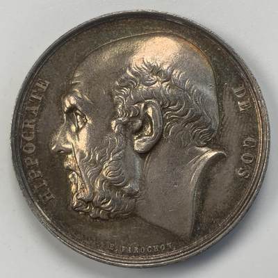 掌中浮雕-藏着的欧洲第046场 - 法国19世纪巴黎希波克拉底医疗援助协会银章，34mm，19g