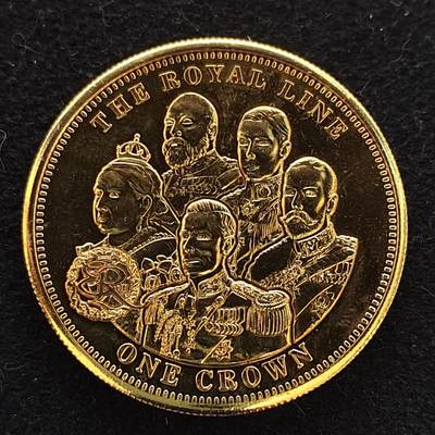 【全场包邮】纯粹捡漏拍486场（免费代拍第23场） - 英属特里斯坦和达库尼亚2010年1克朗皇室传承镀金克朗型纪念币