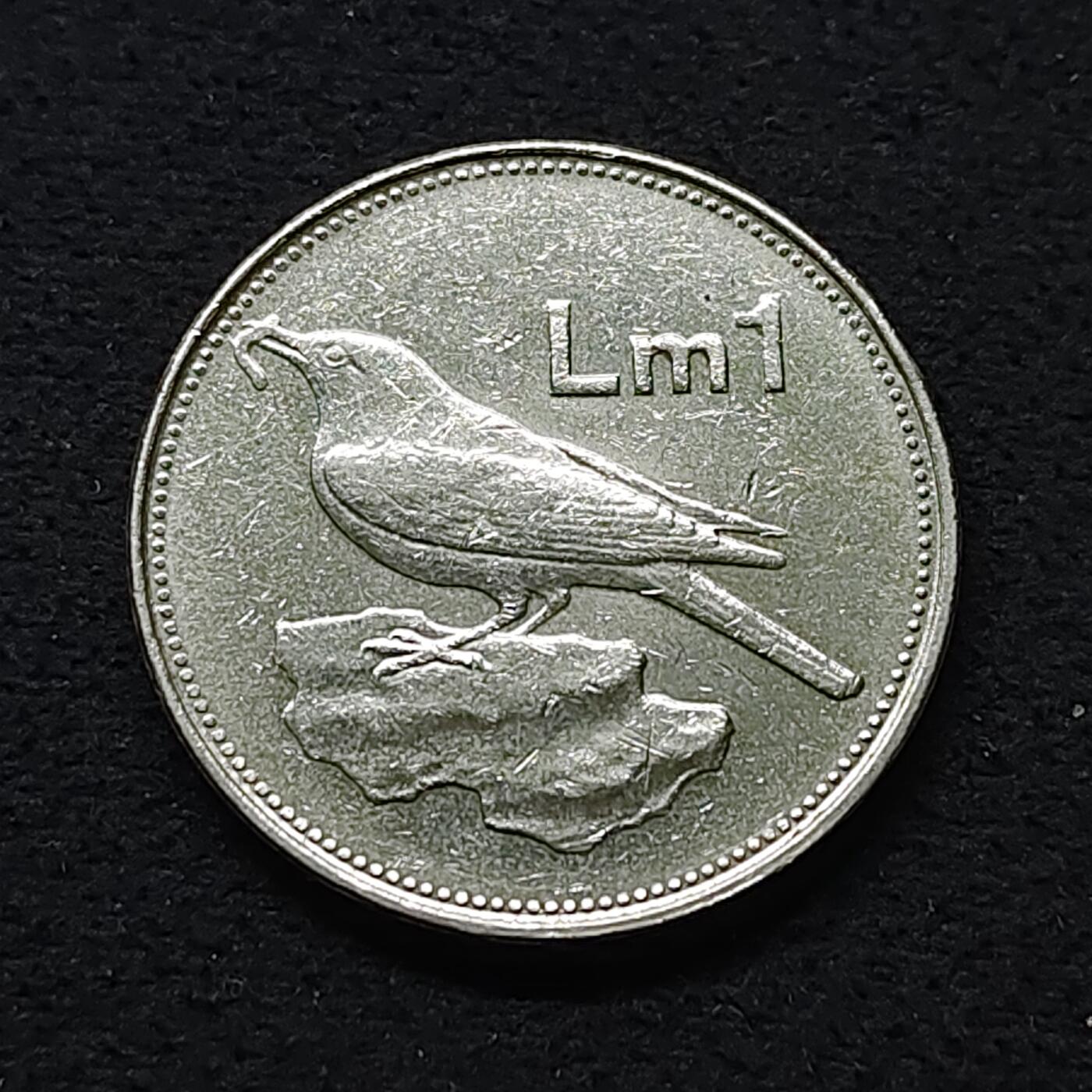 【全场包邮】纯粹捡漏拍486场（免费代拍第23场） 马耳他1995年1里拉-蓝矶鸫