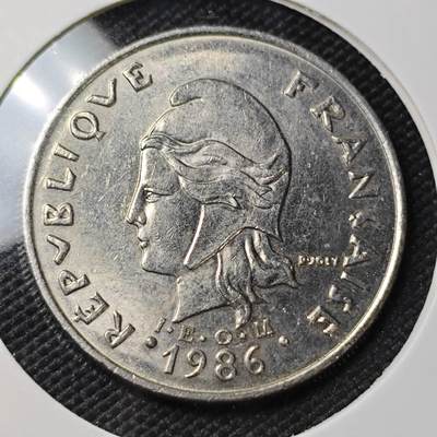 KK钱币收藏小铺 第382期  2月预留时间 周末发货 - 1986新喀里多尼亚20法郎