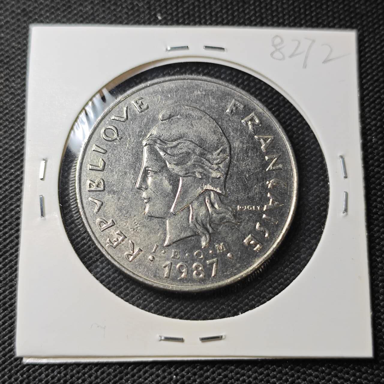 KK钱币收藏小铺 第382期  2月预留时间 周末发货 1987新喀里多尼亚50法郎