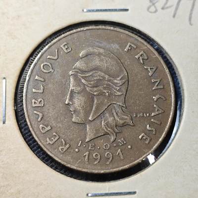 KK钱币收藏小铺 第382期  2月预留时间 周末发货 -   1991新喀里多尼亚100法郎