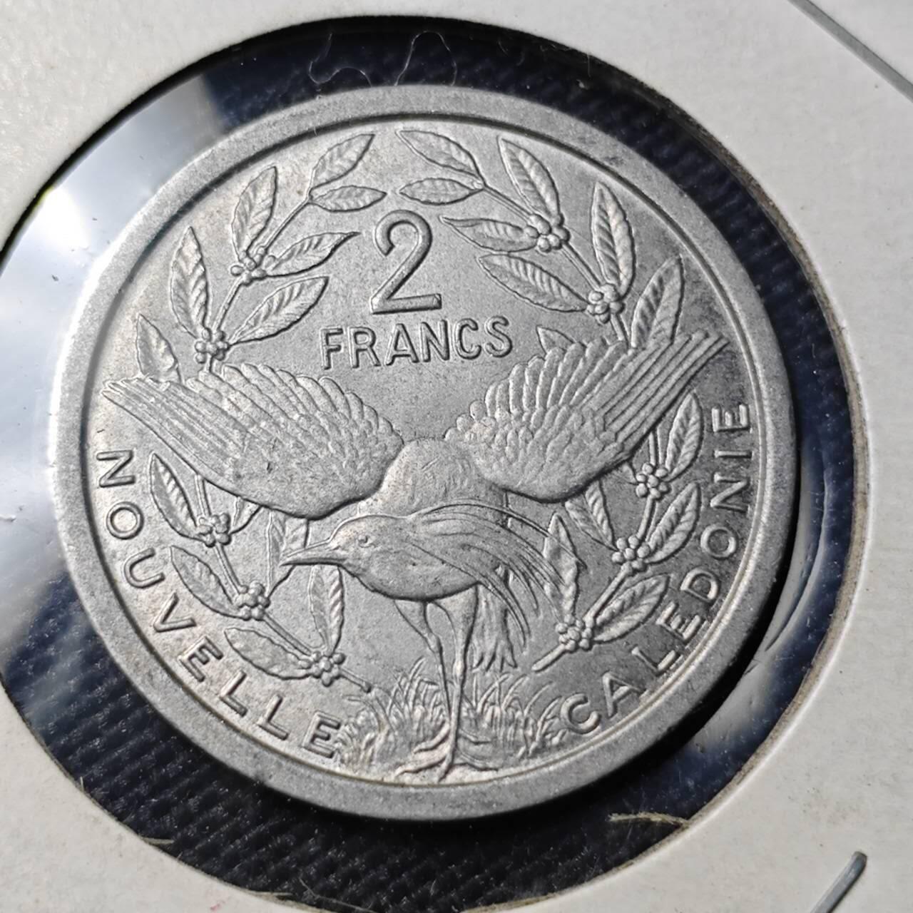 KK钱币收藏小铺 第382期  2月预留时间 周末发货  1971新喀里多尼亚2法郎