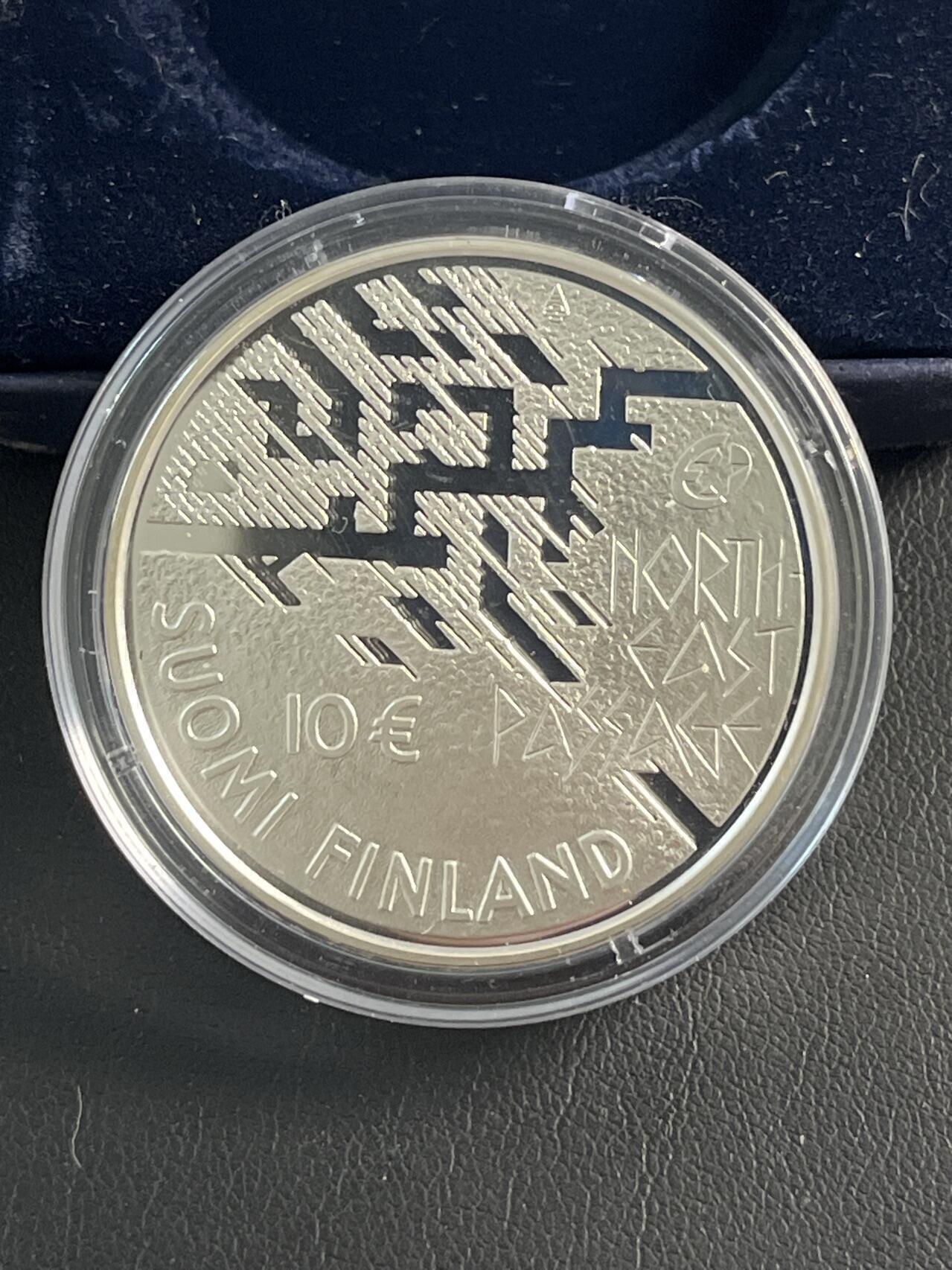 ❤️【币观天下】❤️ 第335期钱币拍卖- 2025.12.19周五晚上6点半场-长期征集拍品 原厂盒证芬兰2007年欧洲之星地质学家北极探险家诺登舍尔德精制纪念银币925银25.5克直径38.6毫米