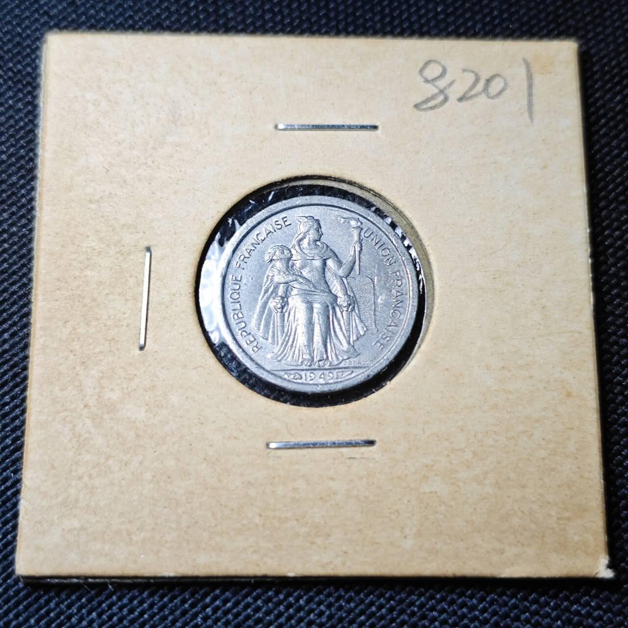 KK钱币收藏小铺 第382期  2月预留时间 周末发货 1949新喀里多尼亚50分