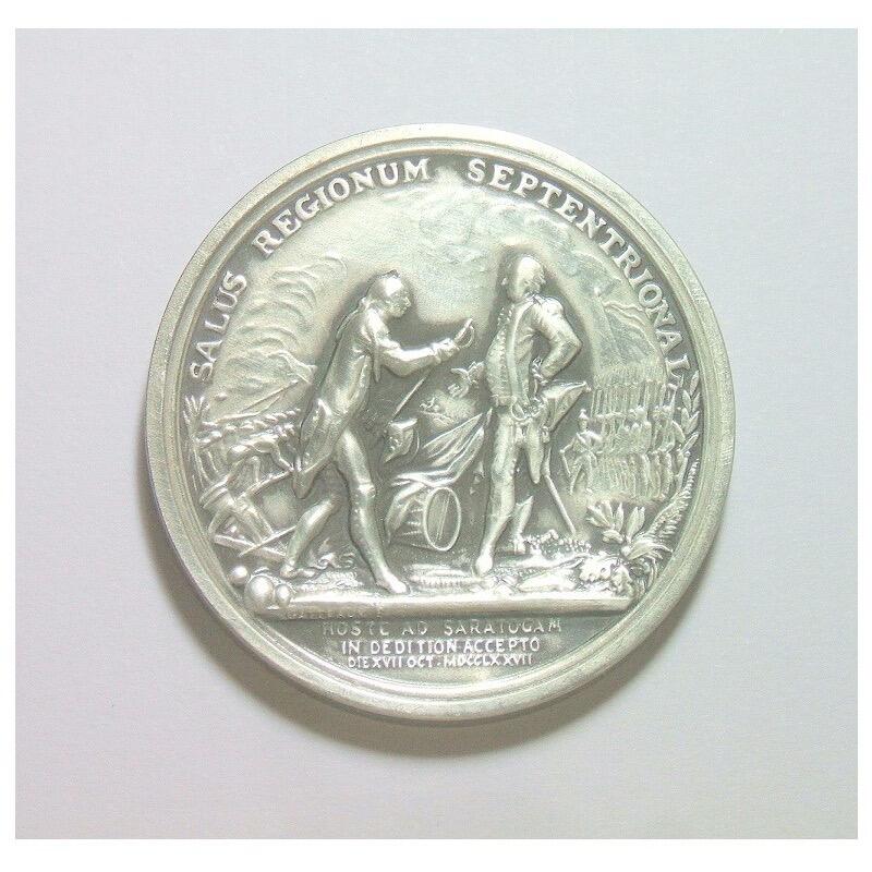 美国纪念1777年 盖茨将军萨拉托加战役高浮雕精制大铜章 40MM