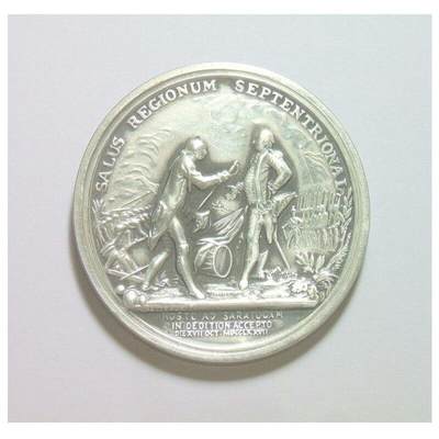 美国纪念1777年 盖茨将军萨拉托加战役高浮雕精制大铜章 40MM - 美国纪念1777年 盖茨将军萨拉托加战役高浮雕精制大铜章 40MM