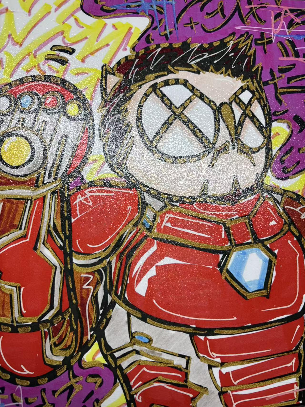 零元拍：OWSON 系列作品装饰肌理画《史塔克》，相框尺寸35/35CM。因展品出展，镜框可能有轻微划痕，介意勿拍